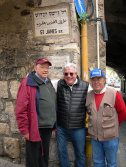 Pictured in one of the old sections of Jerusalem, from left to right: Fr. James Keenan, SJ, his cousin Patrick Birde and their tour guide.